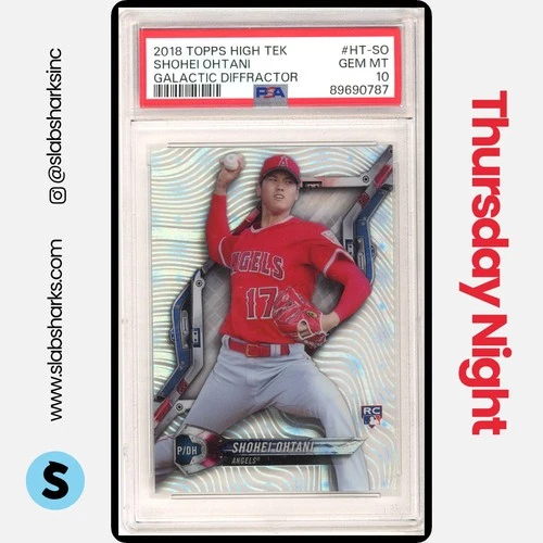 2018 TOPPS HIGH TEK #HT-SO SHOHEI OHTANI GALACTIC DIFFRACTOR RC ROOKIE PSA 10