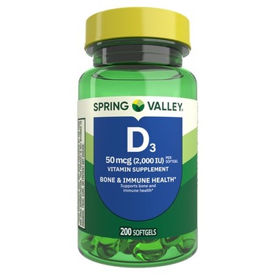 Vitamin D3 2000 IU Softgels, 200 Count