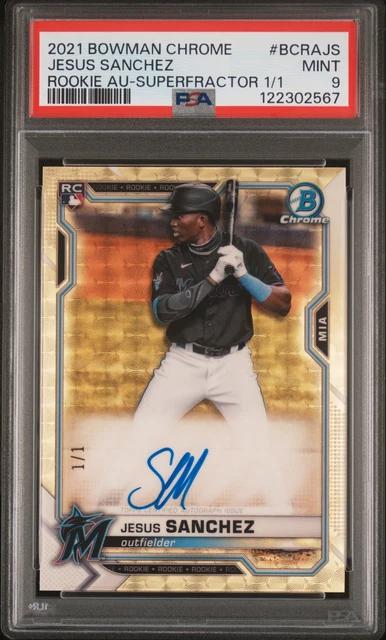 2021 BOWMAN CHROME RC AUTOS SUPERFRACTOR 1/1 JESUS SANCHEZ 1/1 PSA 9 AUTO
