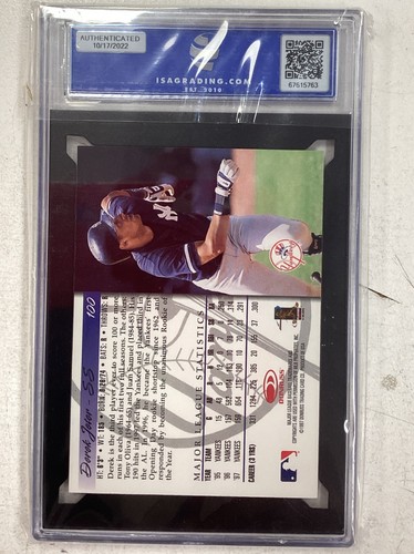 1998;Donruss Collection Derek Jeter #100 ISA 10 Gem Mint - Picture 2 of 2