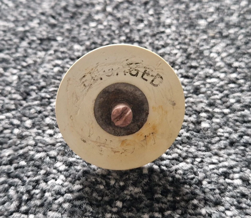 Cerradura de puerta de inodoro indicador de perno deslizante de cobre Art Deco años 20 Foto 4 de 4