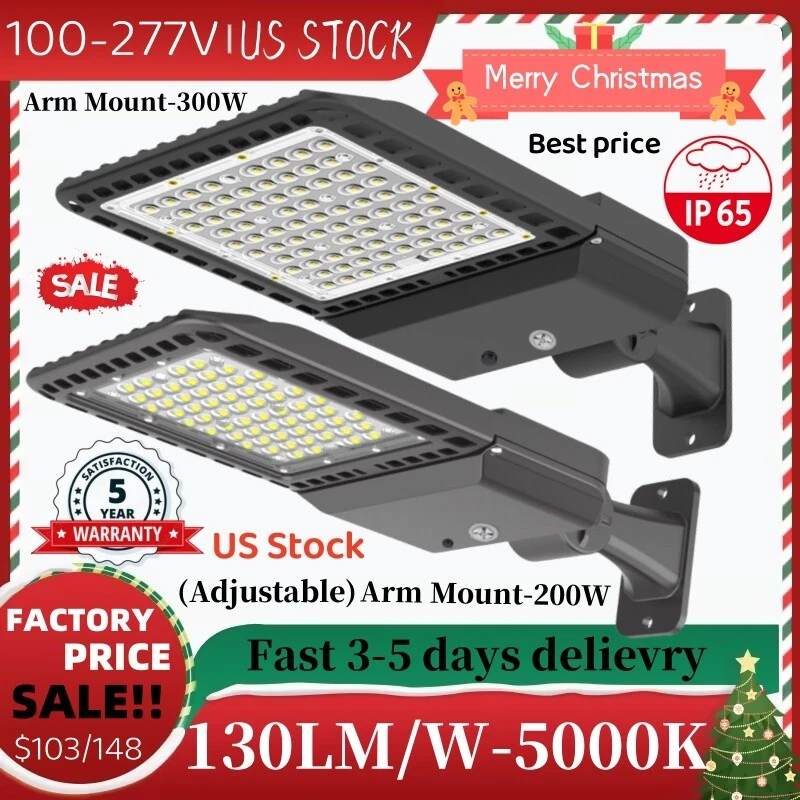 Commercial LED Shoebox Parking Lot Light 200/300W Outdoor Area Street Pole Light