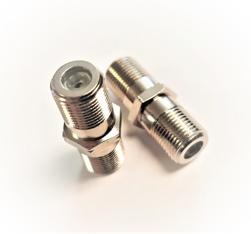10 Indoor F81 Cable Female Barrel RG6 Coax Connector F Splice & Hex Nut Washers - Picture 4 of 11