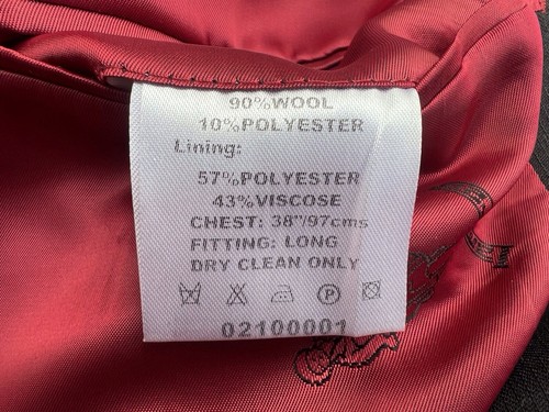 Mens Top Quality Lambretta Black 90% Wool Blazer Jacket Coat UK 38L - Picture 16 of 17