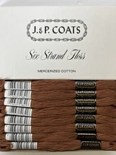 J. & P. Coats Embroidery Floss - #81 Dk Brown Box Of 24 New