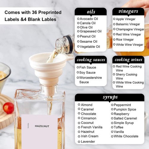 Olive Oil Dispenser Bottle for Kitchen 16.9 oz/ 500 ml Cooking Oil Dispenser ... - Picture 6 of 8