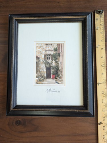 Signed Martin Roberts End of Alley Door Art Print Matted Dark Wood Frame Limited - Picture 2 of 3