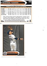 Andres Torres 2012 Topps Baseball Card #489 New York Mets 2 card lot