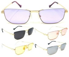 SLIM RECTANGULAR AVIATOR SUNGLASSES CLASSIC CASUAL RETRO LUXURY HIP HOP HYPE VTG