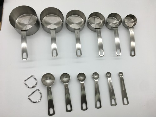Stainless Steel Measuring Cups & Spoons Heavy Duty 12 pcs set, 6 cups 6 spoons - Picture 6 of 6