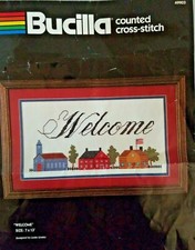 BUCILLA "WELCOME HOME" COUNTED CROSS STITCH 49903 -Complete STARTED
