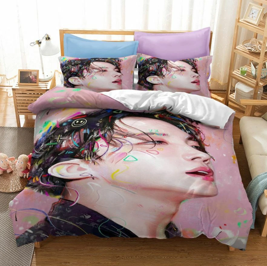 BTS Collection Bed Cover Set Single Double Queen King Bedding Set