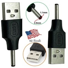 USB Male To 3.0x 1.1mm Plug 5V DC Power Supply Adapter Connector Converter