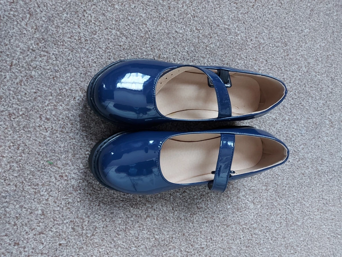 Navy blue cheap patent shoes