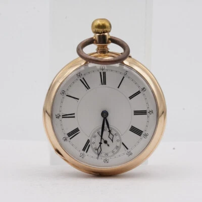 VINTAGE TASCHENUHR 14K 585 MASSIV GOLD VINTAGE HANDAUFZUG RAR 55MM 85 GR. - Bild 1 von 4