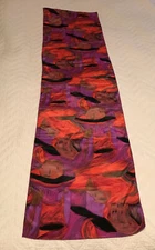 Vtg Long Rectangular Abstract Indigenous Art Scarf Hair Head Wrap 59L x 16.5W