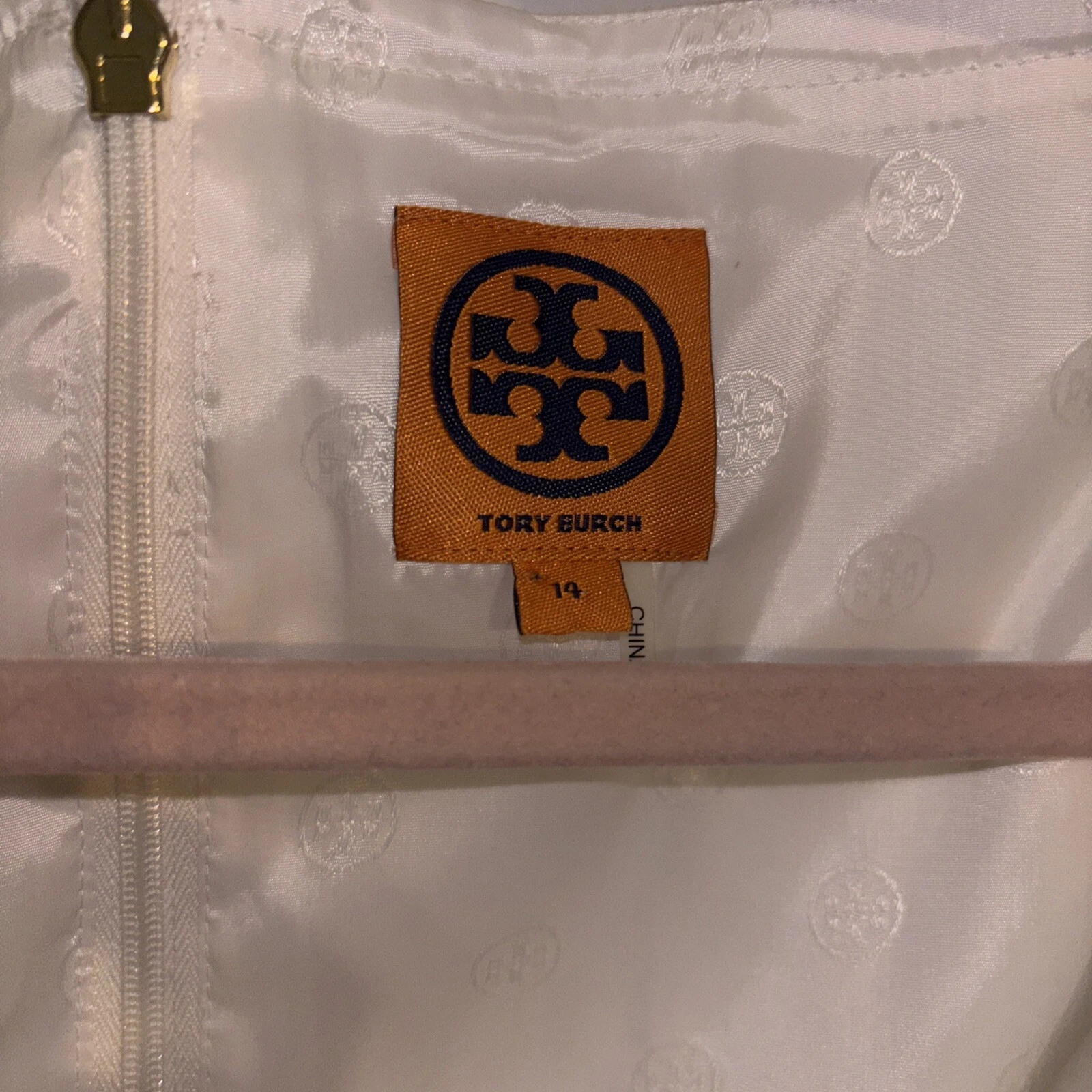 Abito TORY BURCH bianco oro bottoni pinup aderente cambio taglia:14