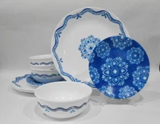 ❤️ NEW 12-pc Corelle LISBON TERRACE Dinnerware Set *Plates & Bowls Blue Portugal