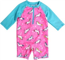 Unicorn Swim Suit 12 Months Baby Girls Pink Hearts One Piece Swimwear Cute Gift