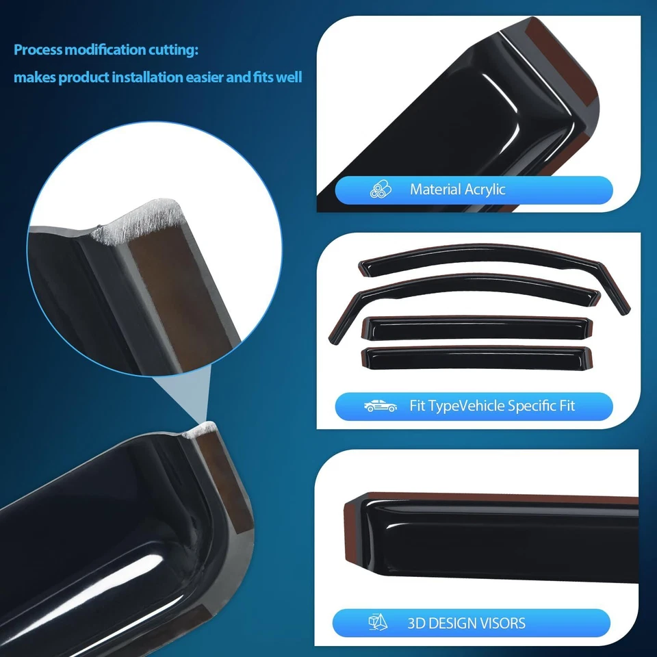 Nilight Window Rain Guards for GMC Acadia 2017-2023 Window Deflectors Foto 2 de 4