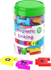 The Learning Journey Magnetic Linking Letters | Set of 40 Colorful ABC Magnets |