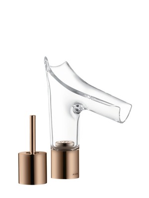 Hansgrohe 2-L.Washbasin with Axor Starck V 12115300 Polished Red Gold