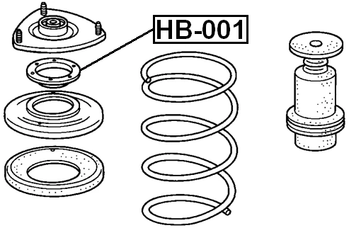 Cojinete de puntal de suspensión (EP3 estándar K20A3) para Honda Civic 2005 (EE. UU.) Foto 2 de 3