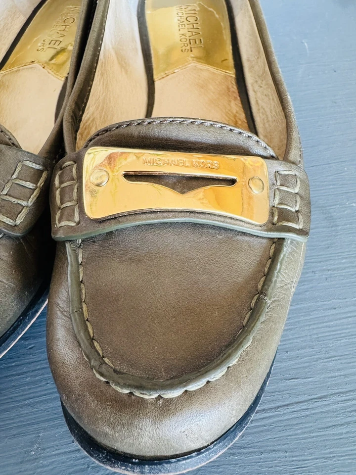 Michael Kors MK Plate Loafers Womens 7 M Orange Suede Casual Moccasin Flats - Image 2 of 4