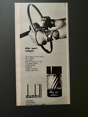 Dunhill Cologne & Omega Speedmaster italiano 1965 Vintage Ad Werbung Reklame