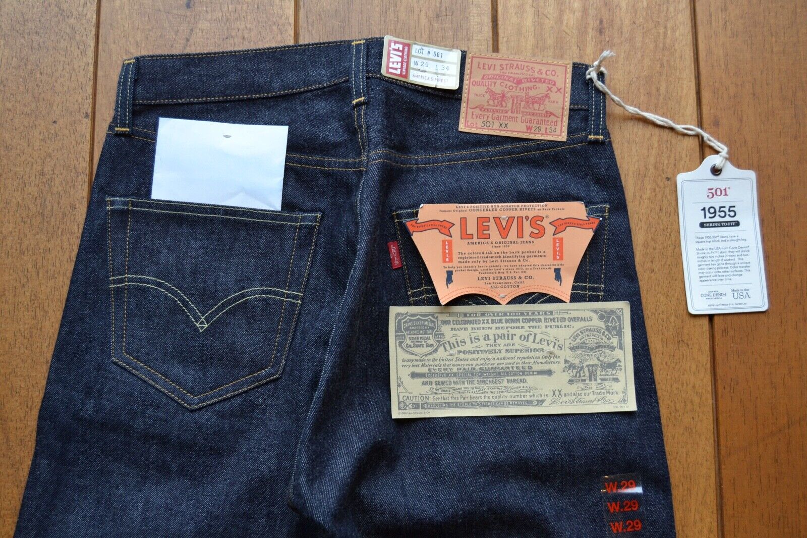 LVC 1955 501XX Jeans Made in USA Cone Mills White Oak Rigid Selvedge BNWT |  eBay