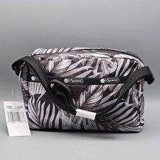 LeSportsac Aloha Nights Daniella Crossbody Purse Bag Black Grey Hawaii