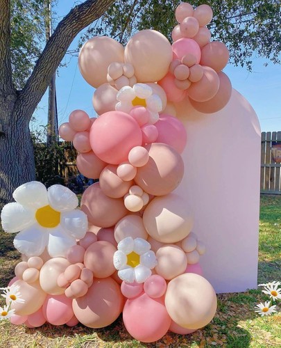 Ballon Girlande Rosa Geburtstagsdeko Mädchen Retro Aprikose Rosa Luftballon Girl - Bild 8 von 8