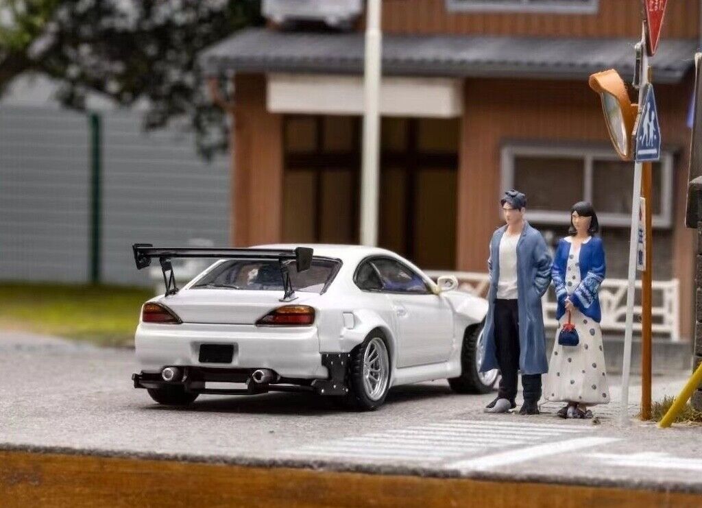 FH 1:64 White JDM Silvia S15 Widebody Racing Sport Model FH 1:64 White JDM Silvia S15 Widebody Racing Sport Model