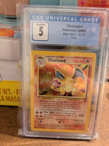 Pokémon TCG Charizard Base Set 2 4/130 Holo Rare CGC 5