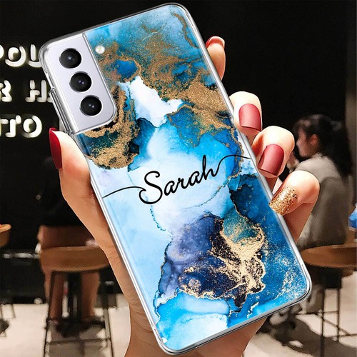 Marble Personalised Case For Samsung Galaxy S24 S23 FE S22 S25 Clear Phone Cover - Picture 16 of 116