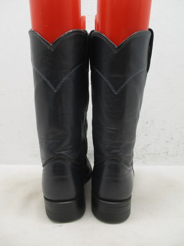 Stivali da cowboy Justin blu navy in pelle pull on roper da donna taglia 4,5 B L3057 - Foto 7 di 11