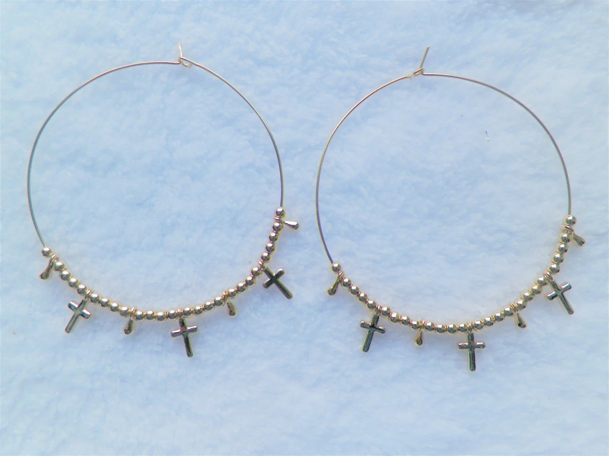 Cross hoop earrings forever 21 sale