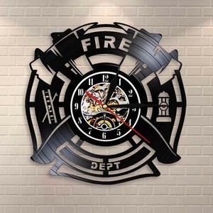 Fire Rescue Fire Dept Sign Firefighter Vinyl Record Decorative