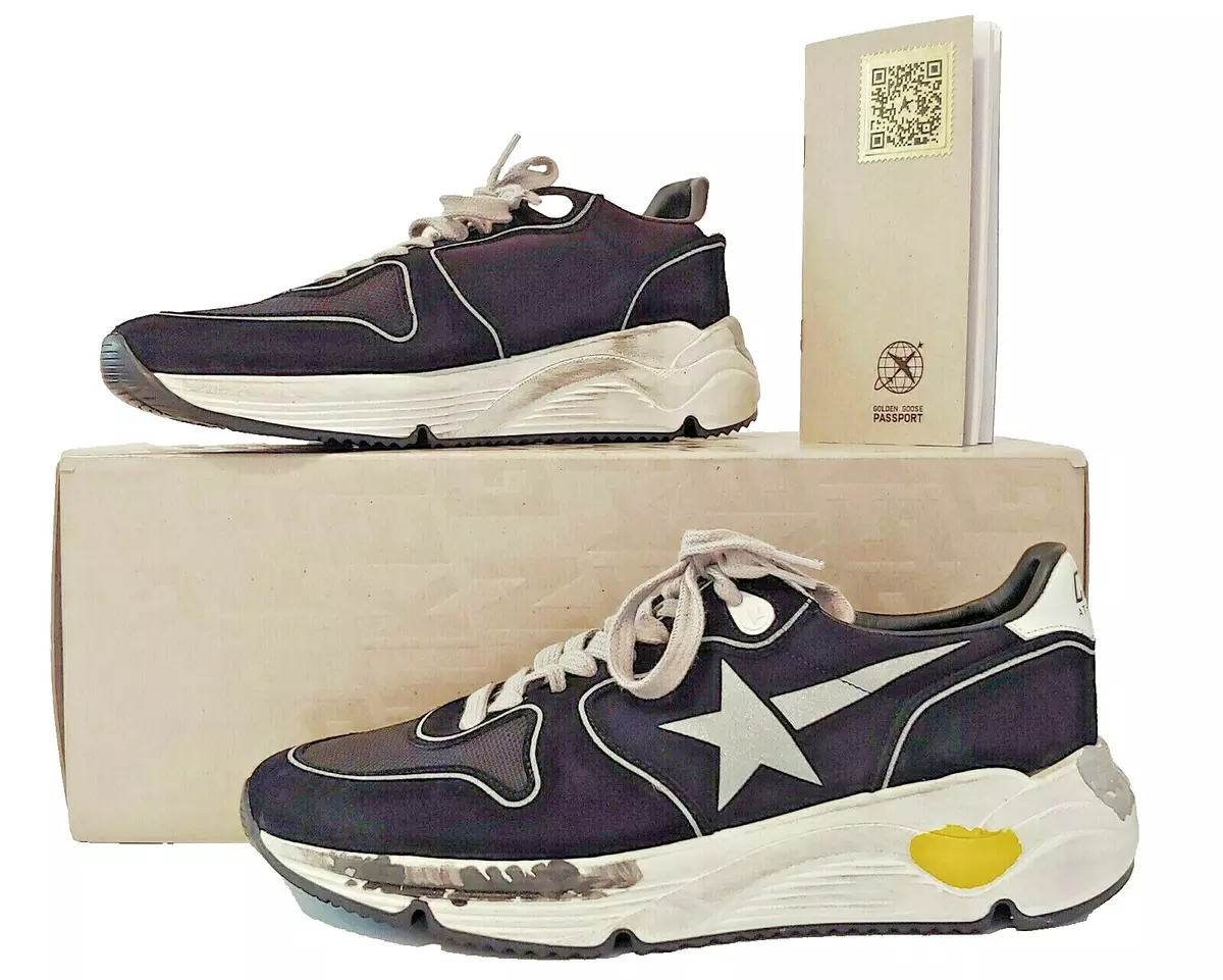 Golden Goose Running Sole Black Shoe Italy Hand Painted Silver Star Mens  Size 40 | eBay