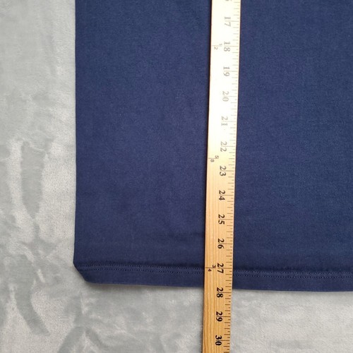 Vintage Pluma Shirt Men Blue Heavyweight Cotton Crewneck Blank Made in USA Tee - Picture 5 of 6