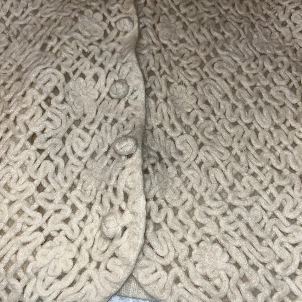 1X Cárdigan Coldwater Creek ANGORA Sudor, Botón Delantero Abuela Cottage Marfil 1X Foto 3 de 4