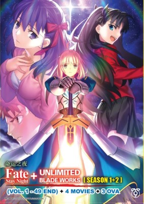 DVD Fate/Stay Night + Unlimited Blade Works Season 1+2 (Vol.1-49End+4Movie+3OVA)