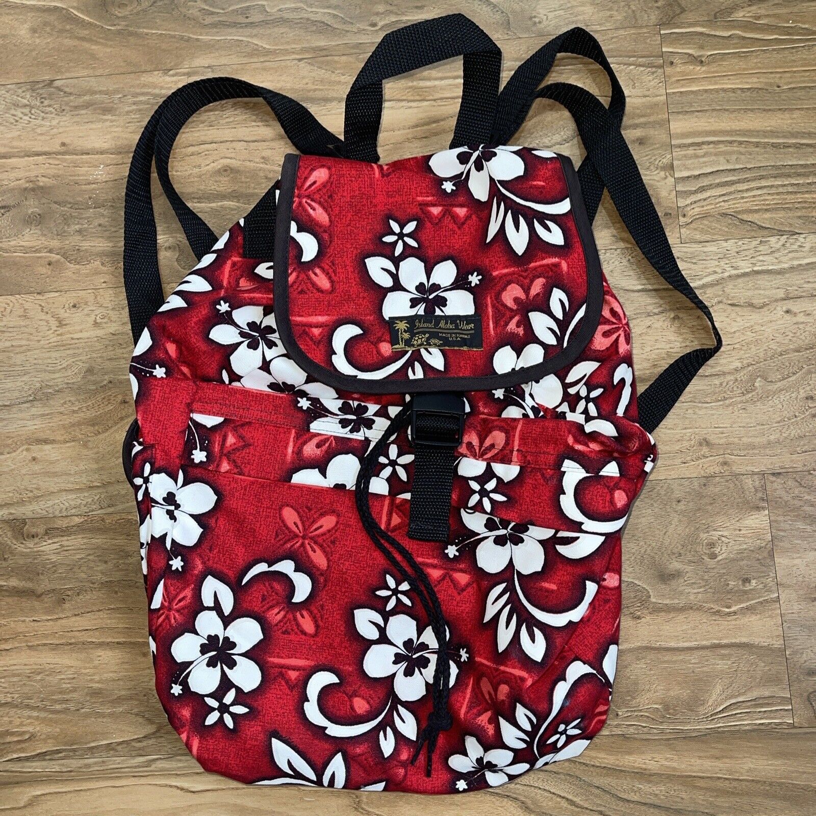 Island Aloha Wear Colorful Floral Flower Bag Made In Hawaii Vintage Backpack 🎒