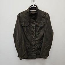 Barbour Ladies Utility Wax Jacket Dark Brown Waxed Country Coat Size Uk 12