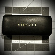 Vintage Versace Designer Eyeglasses Sunglasses Black Hard Clam Shell Case ONLY