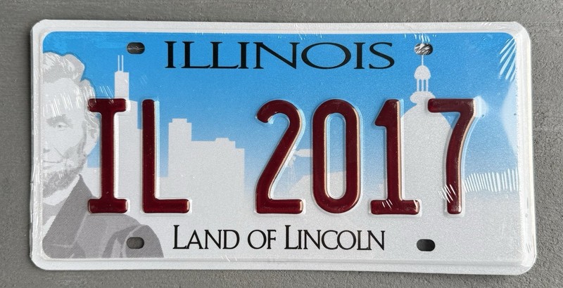 NOS IL 2017 Sample License Plate Illinois Land Of Lincoln Unopened Lic