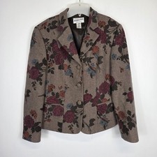 Pendleton Womens 6 Wool Floral Print Button Blazer Lined Cottage Core Academia