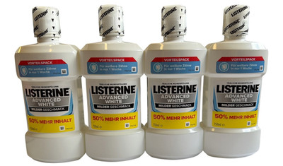 4 x Listerine Advanced White Milder Geschmack Vorteilspack (4x750ml)