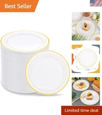 Stylish 7.5-Inch Gold Plastic Dessert Plates - Perfect for All Celebrations