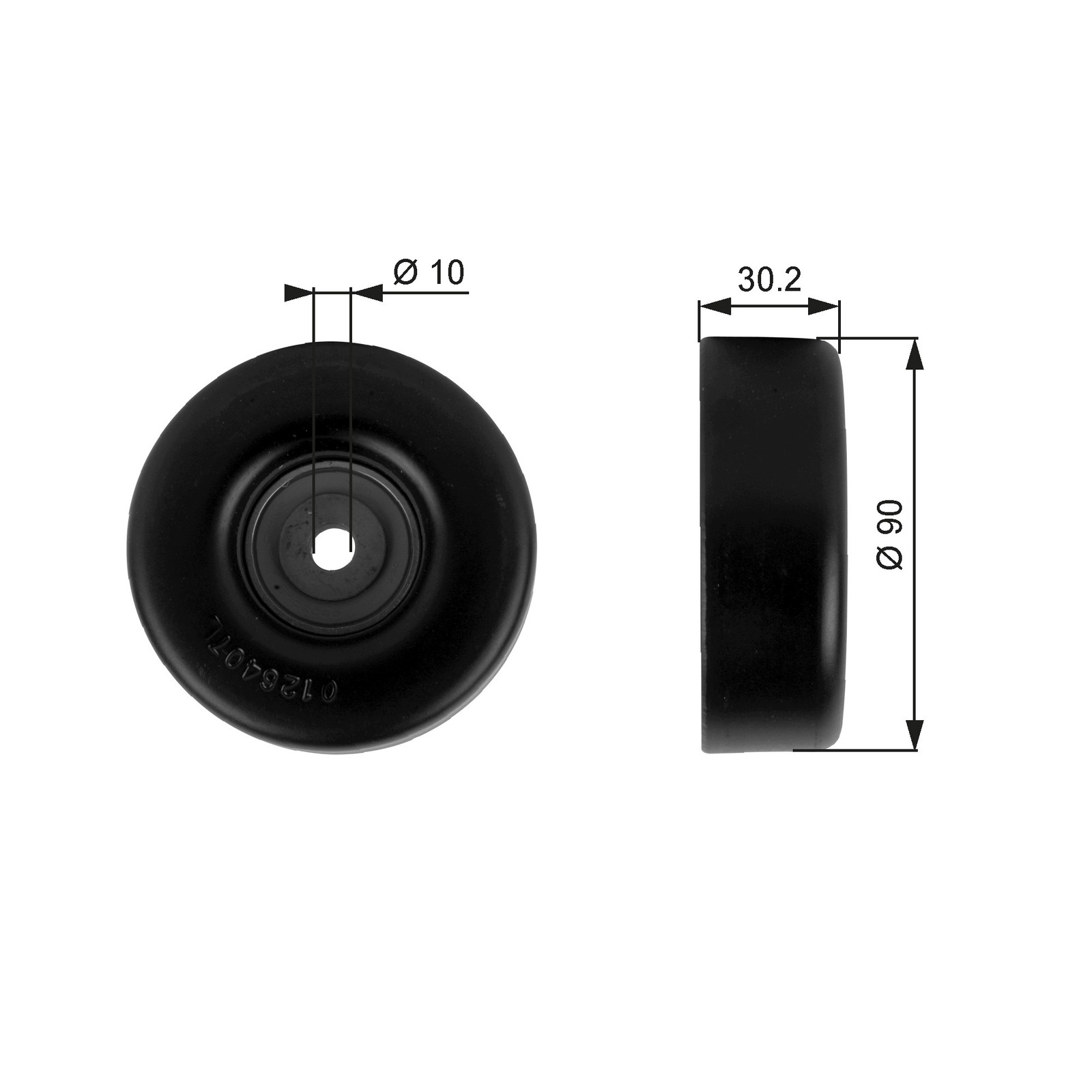 Lower GATES-OE T38042 Deflection/Guide Pulley, V-ribbed belt for CADILLAC,CHRYSL